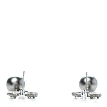 Chanel Ruthenium Pearl CC Drop Earrings Grey 3 of 5