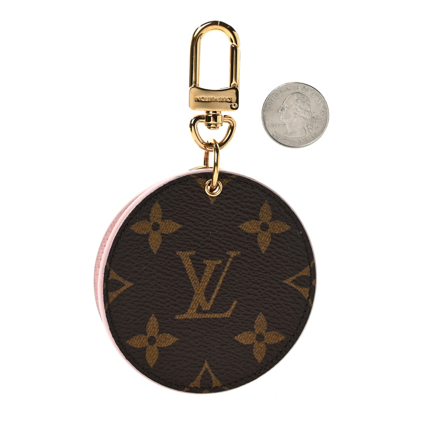 Monogram LV Mirror Bag Charm Key Holder Rose Ballerine