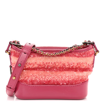 Chanel Sequin Calfskin Small Gabrielle Hobo Pink 1 of 9