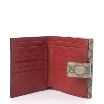 Gucci GG Supreme Monogram Cherry Embellished Card Case Wallet Hibiscus Red 5 of 7