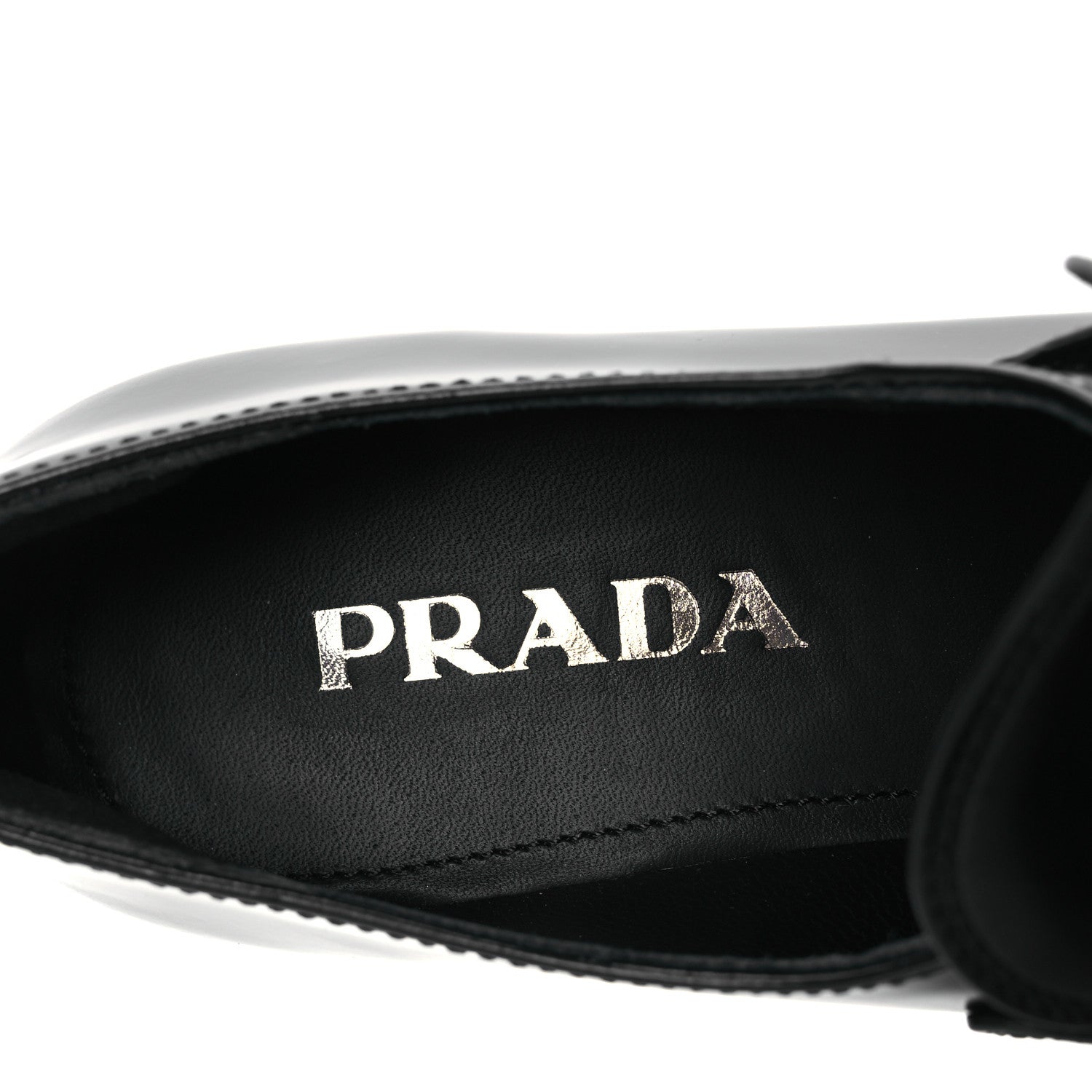 Prada Spazzolato Metal Triangle Logo 85mm Loafers 40 Black 9 of 12