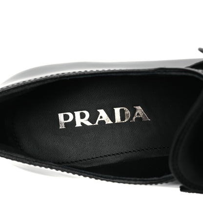 Prada Spazzolato Metal Triangle Logo 85mm Loafers 40 Black 9 of 12