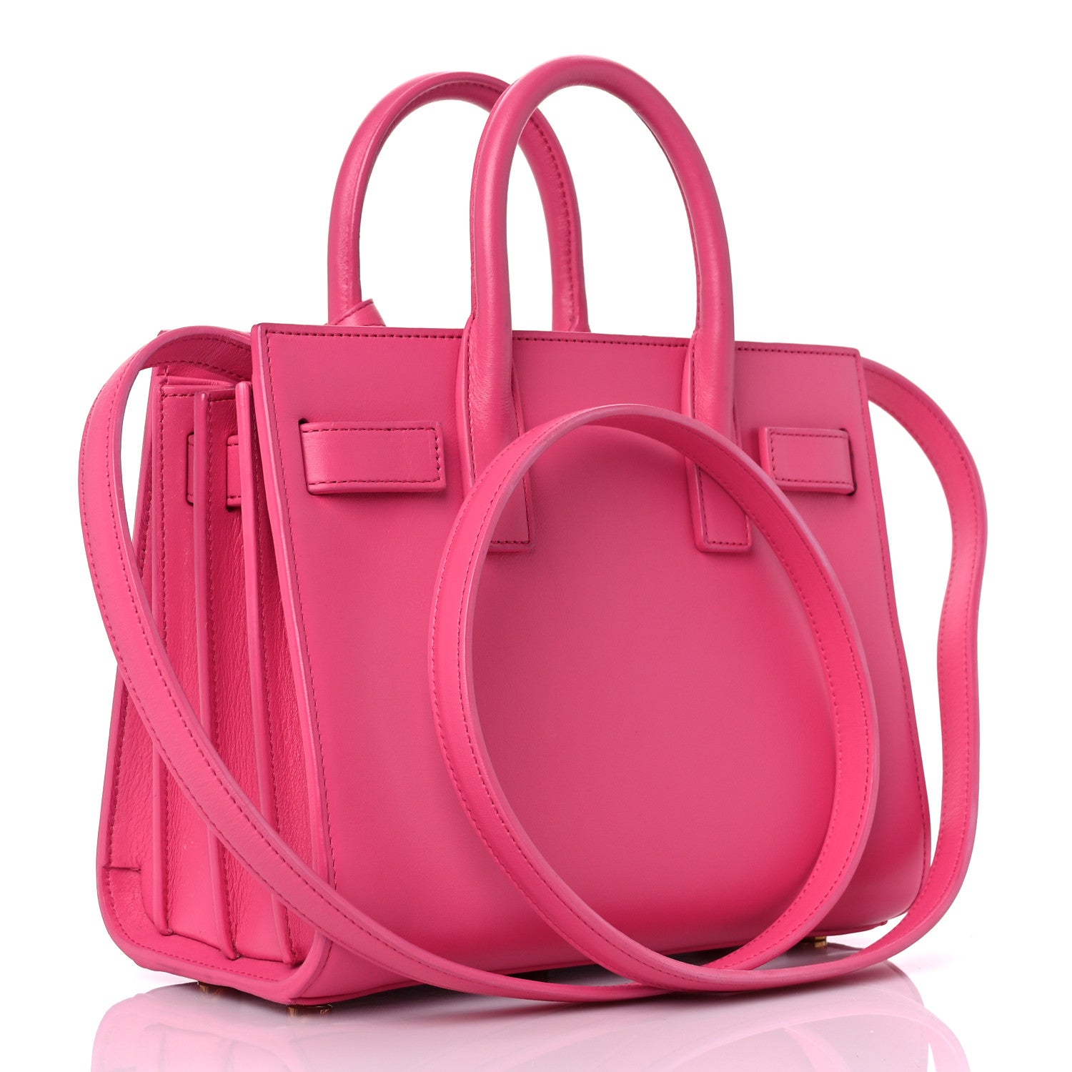 Saint Laurent Calfskin Nano Sac De Jour Lipstick Fuchsia 2 of 15