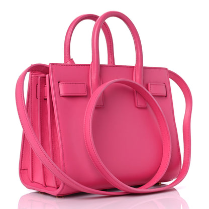 Saint Laurent Calfskin Nano Sac De Jour Lipstick Fuchsia 2 of 15