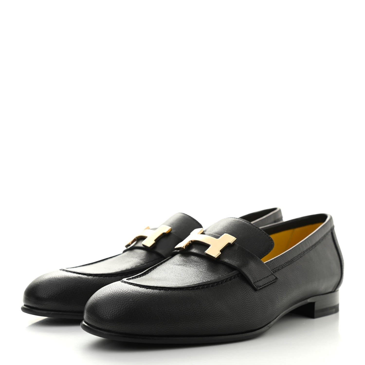 Hermes Goatskin Womens Paris Loafers 36 Black 5 of 16