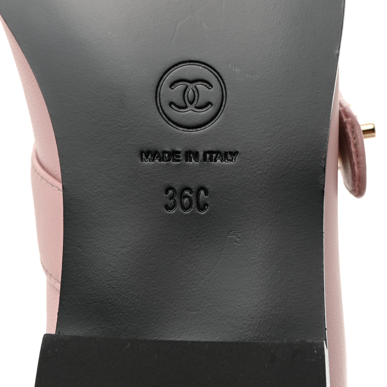 Chanel Calfskin Patent Mary Janes Flats 36 Pink Black 8 of 8
