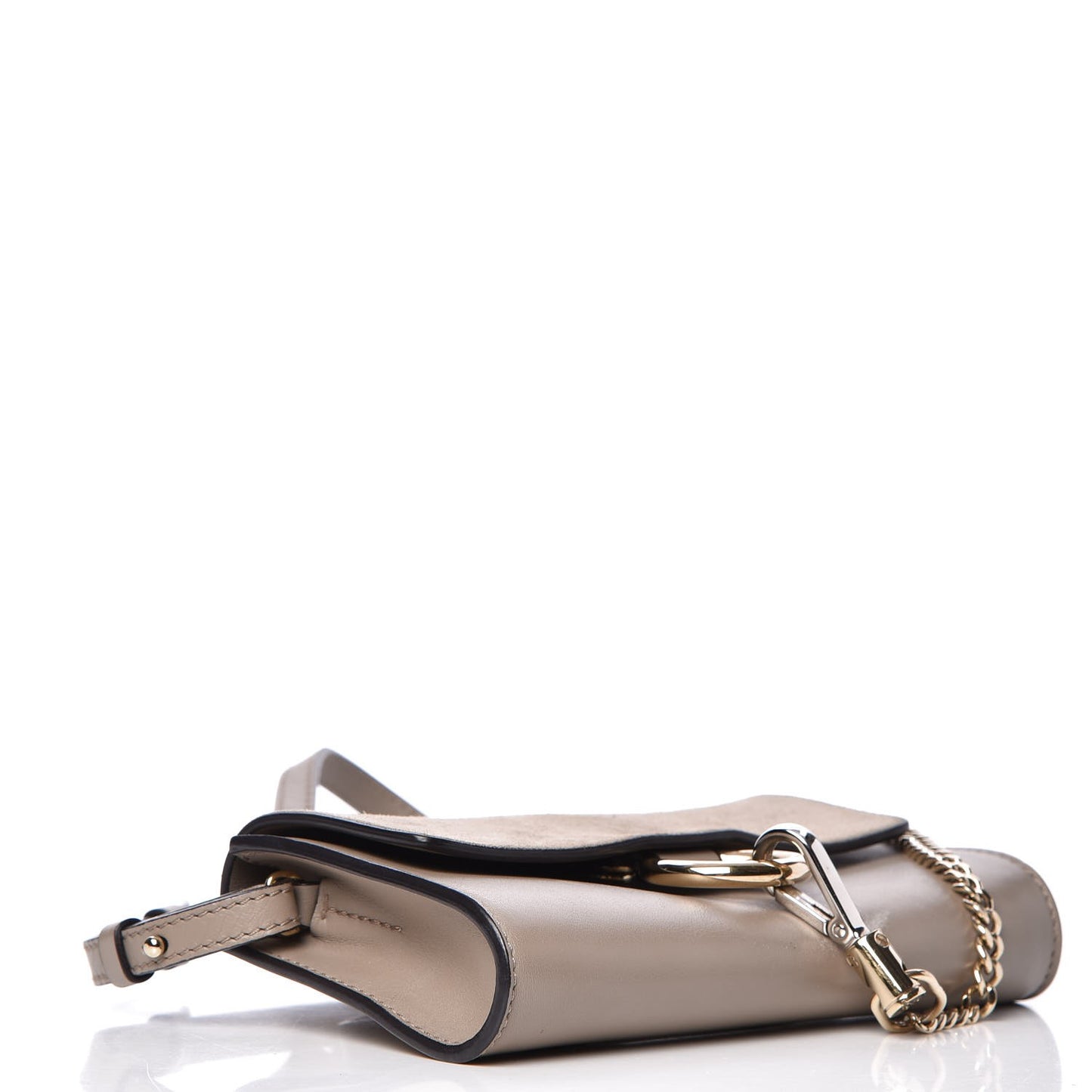 Suede Calfskin Mini Faye Shoulder Bag Motty Grey