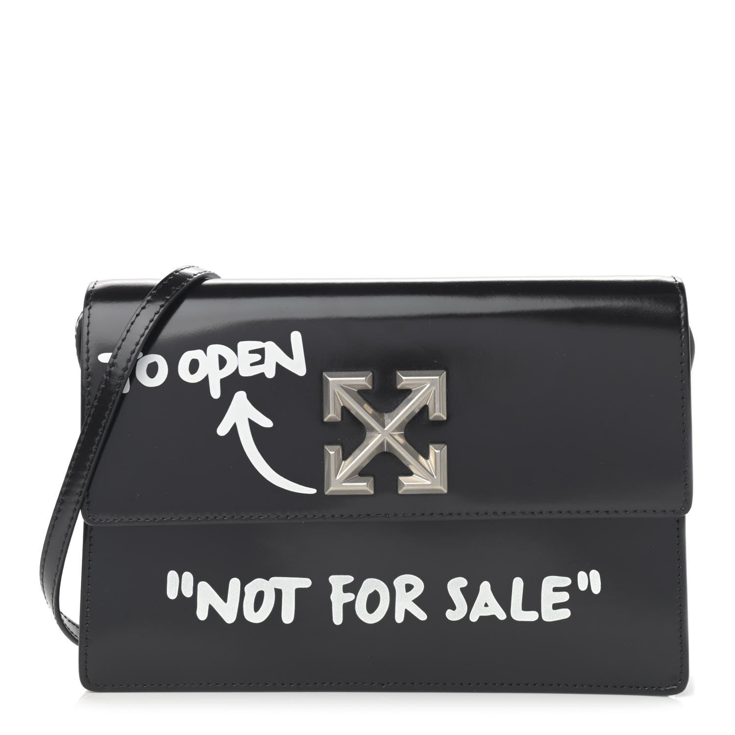 Off-White Calfskin Jitney 1.0 Not For Sale Shoulder Bag Black 1 of 11