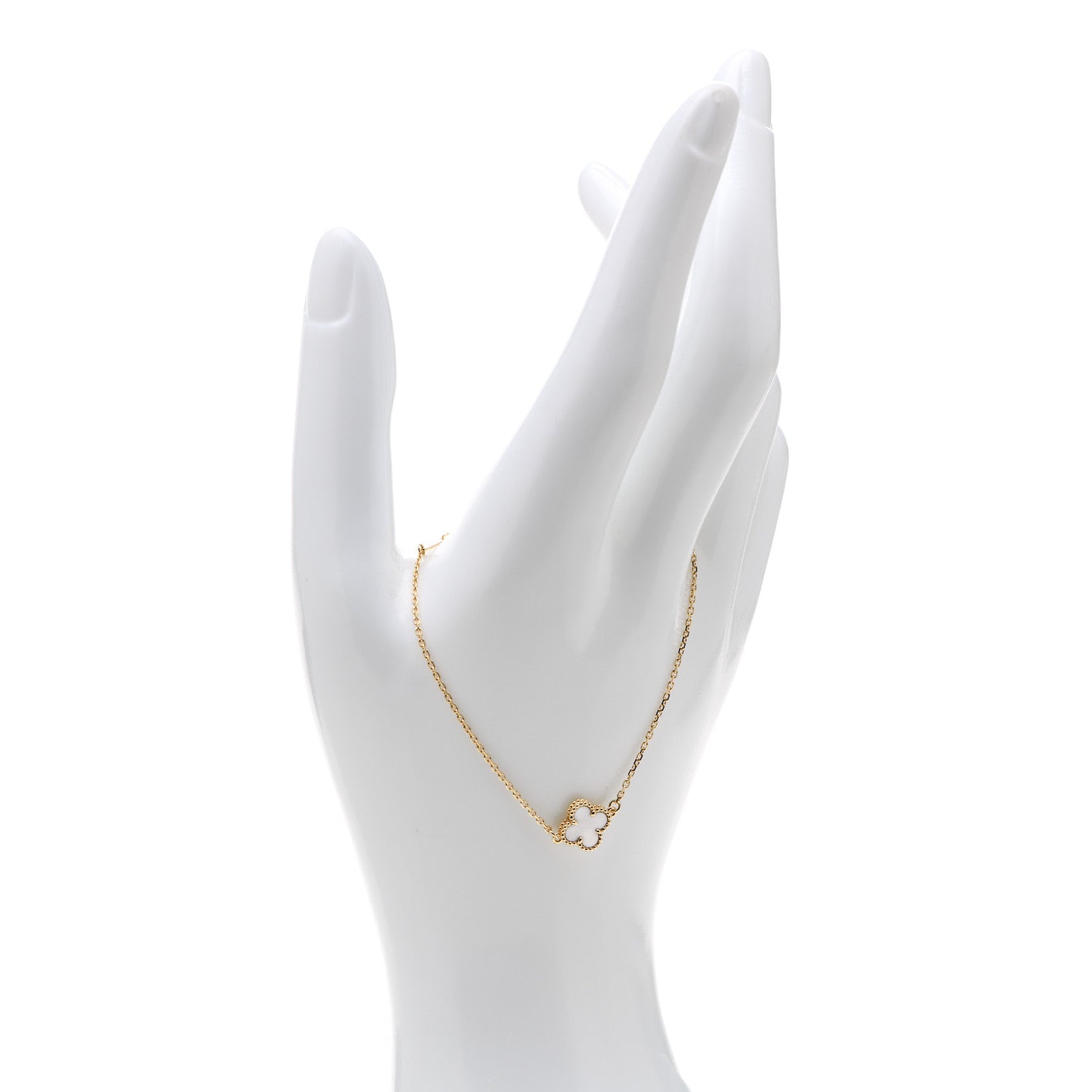 Van Cleef & Arpels 18K Yellow Gold Mother of Pearl Sweet Alhambra Bracelet 2 of 7