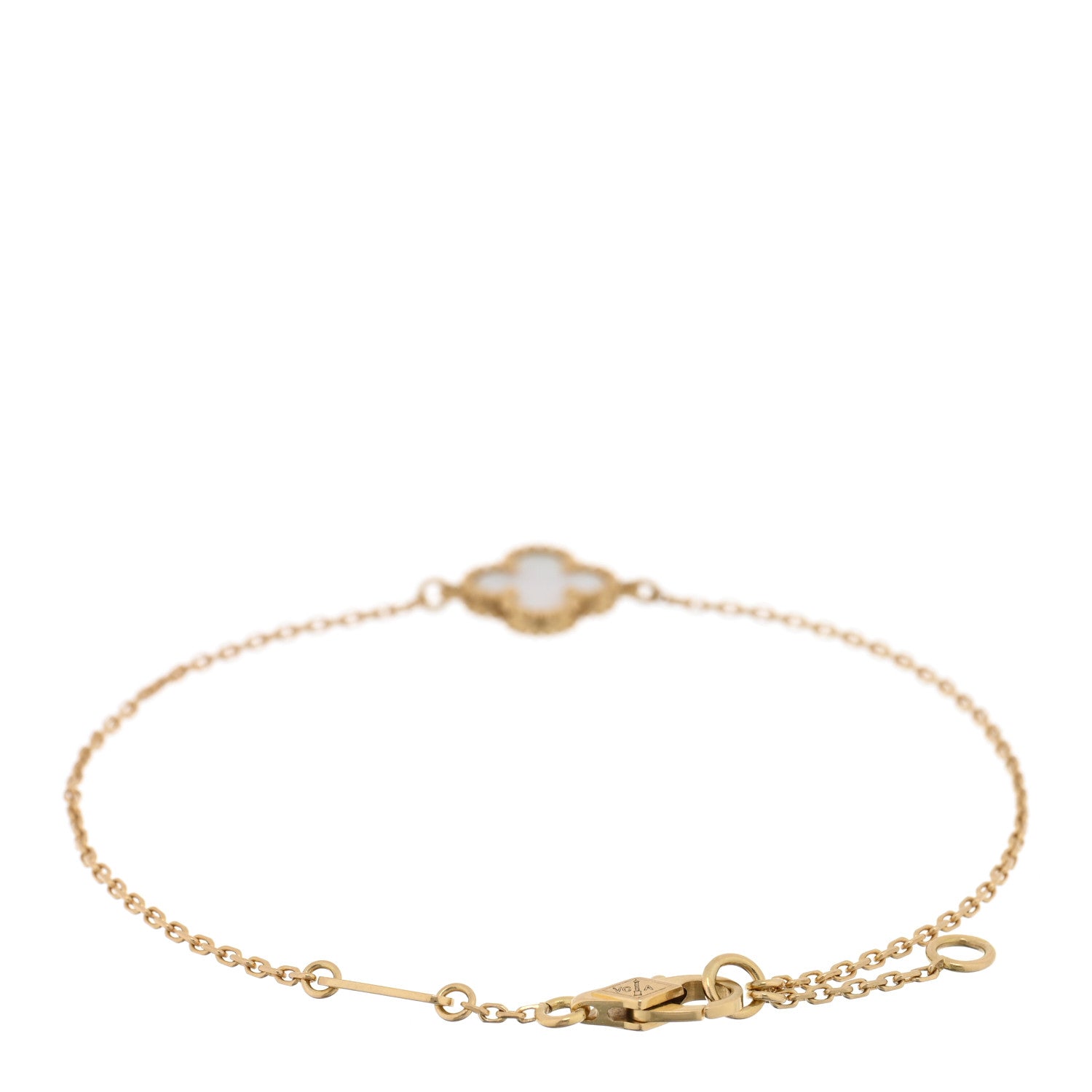 Van Cleef & Arpels 18K Yellow Gold Mother of Pearl Sweet Alhambra Bracelet 2 of 3
