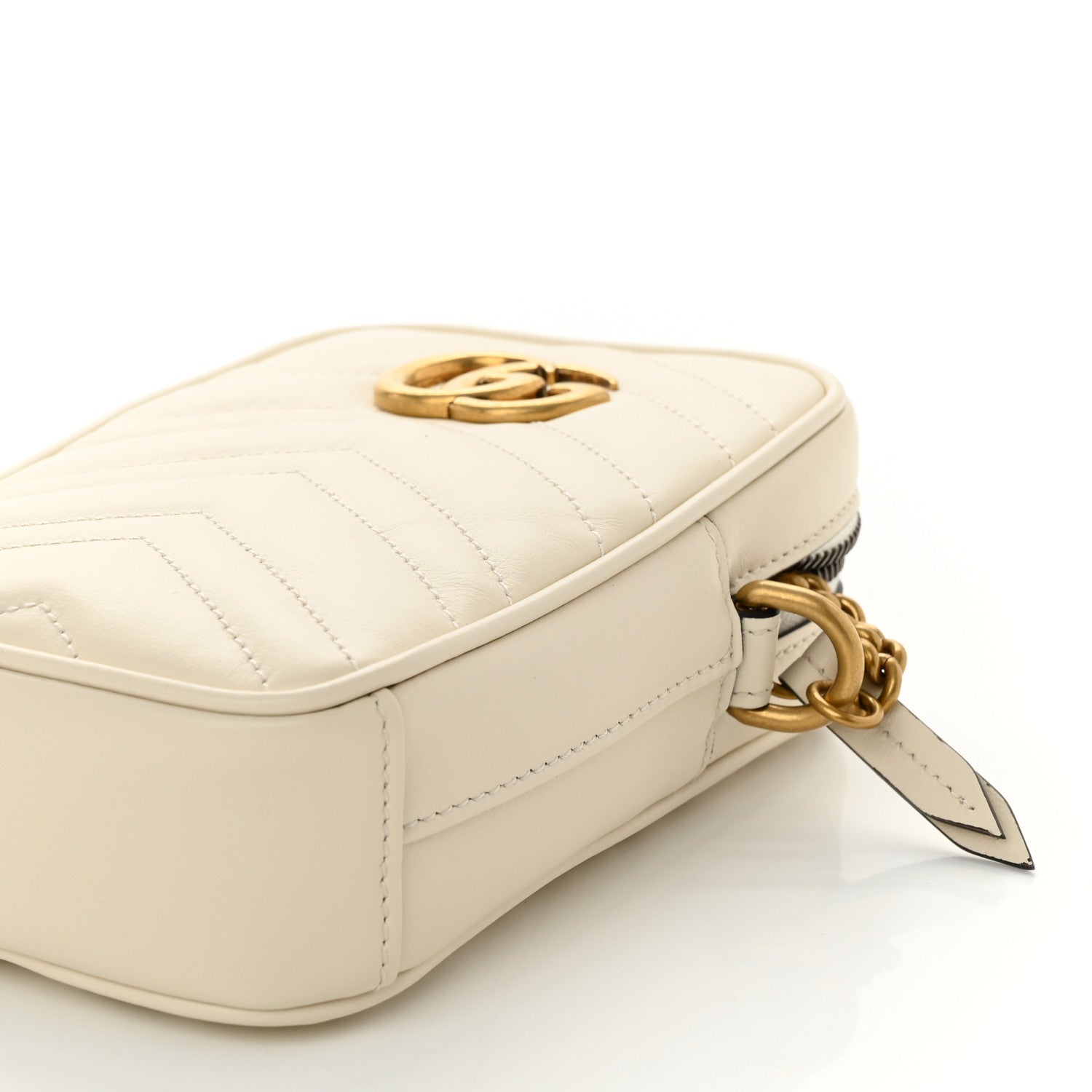 Gucci Calfskin Matelasse Mini GG Marmont Crossbody Bag White 10 of 10