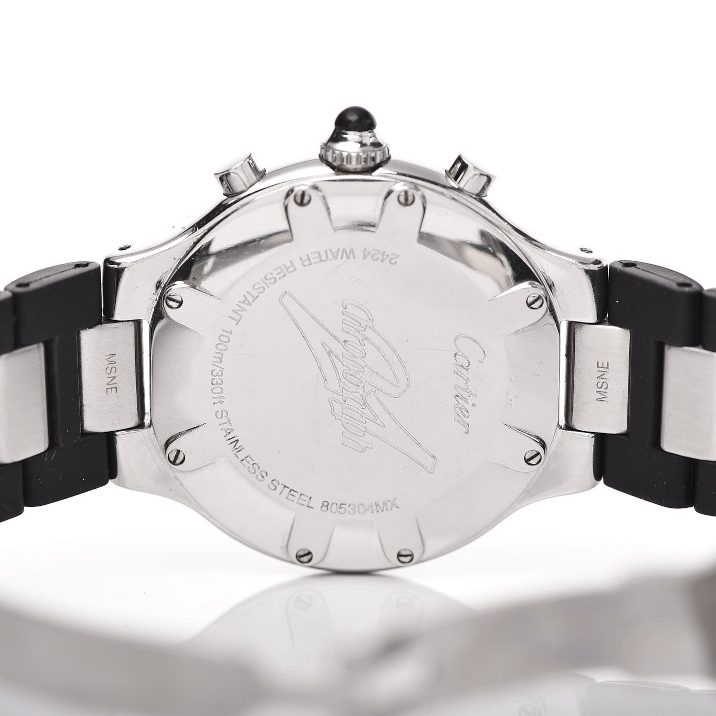 Stainless Steel Rubber 38mm Must 21 Chronoscaph Quartz Watch Black