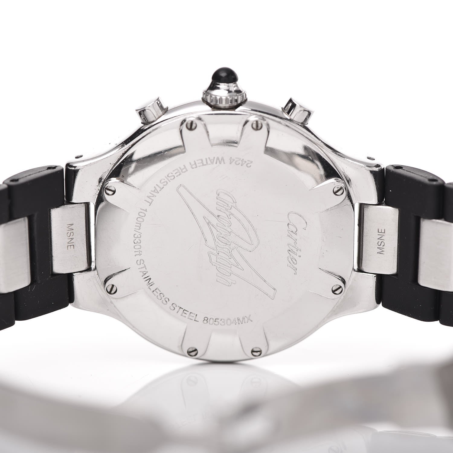 Cartier Stainless Steel Rubber 38mm Must 21 Chronoscaph Quartz Watch Black 7 of 8