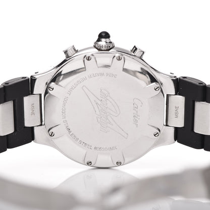 Cartier Stainless Steel Rubber 38mm Must 21 Chronoscaph Quartz Watch Black 7 of 8