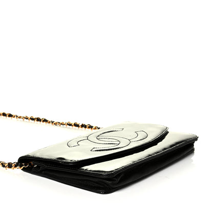 Chanel Patent Timeless CC Wallet On Chain WOC Black 3 of 7
