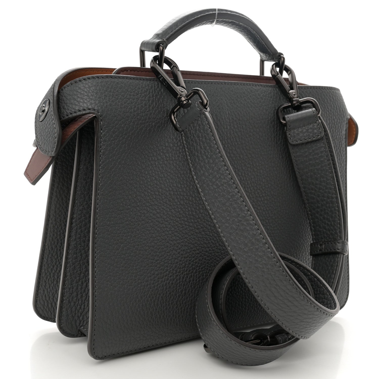 Fendi Cuoio Romano Vitello Cover Monochrome Peekaboo I SEE U Satchel 3 of 14