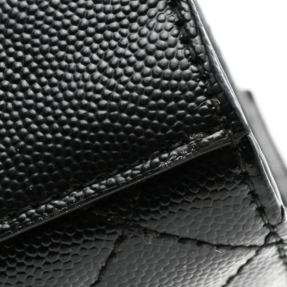 Saint Laurent Grain De Poudre Textured Mixed Matelasse Triquilt Medium Monogram Satchel Black 11 of 11