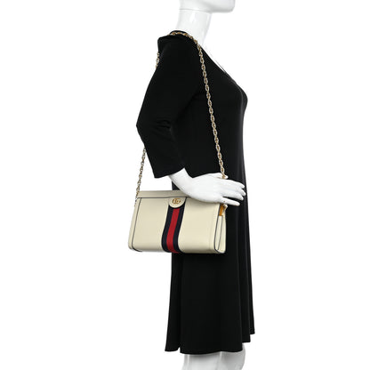 Gucci Textured Calfskin Web Small Ophidia Chain Shoulder Bag Mystic White 2 of 12