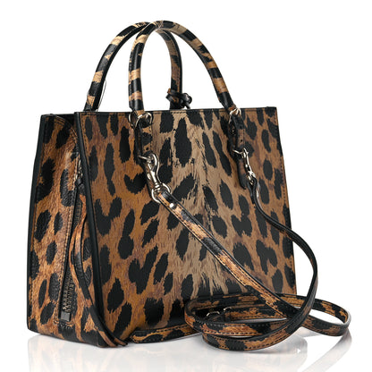 Balenciaga Grained Calfskin Leopard Print Papier Mini A4 Zip Around Tote Beige 3 of 9