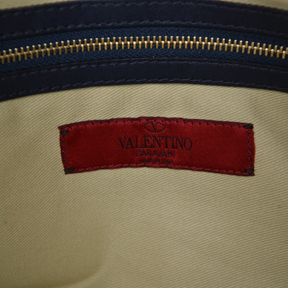 Valentino Garavani Calfskin Large Rockstud Zip Wristlet Pouch Marine 6 of 7