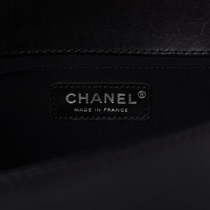 Chanel Lambskin Quilted Medium Boy Flap Black Beige 9 of 11