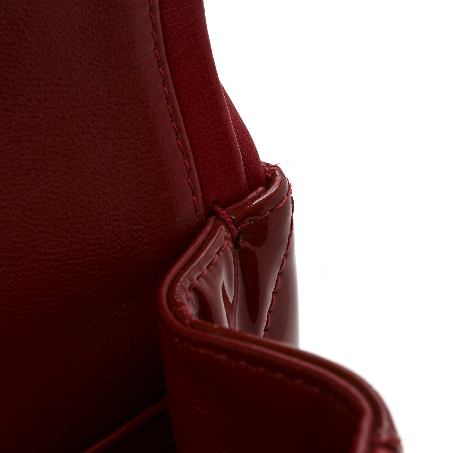 Chanel Patent Quilted Jumbo Double Flap Dark Red 13 of 14