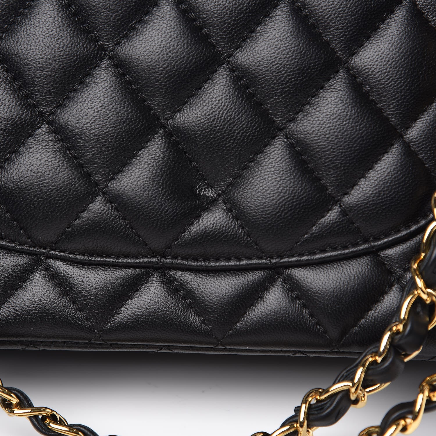 Chanel Lambskin Quilted Medium Double Flap Black 14 of 15