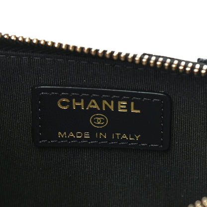Chanel Caviar Camellia Embossed Classic Flat Wallet Pouch Black 6 of 11