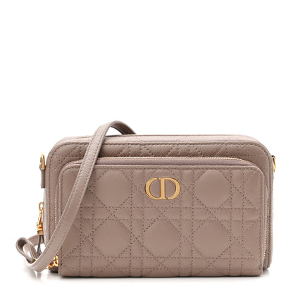 Christian Dior Supple Calfskin Caro Double Pouch Warm Taupe 1 of 9