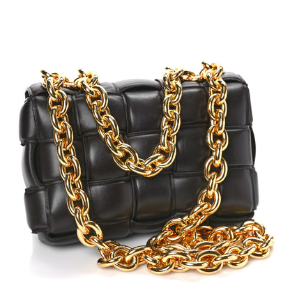 Bottega Veneta Lambskin Maxi Intreccio Padded Chain Cassette Crossbody Bag Black 4 of 9