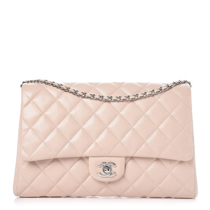 Chanel Caviar Quilted Clutch With Chain Flap Light Pink 2 of 17