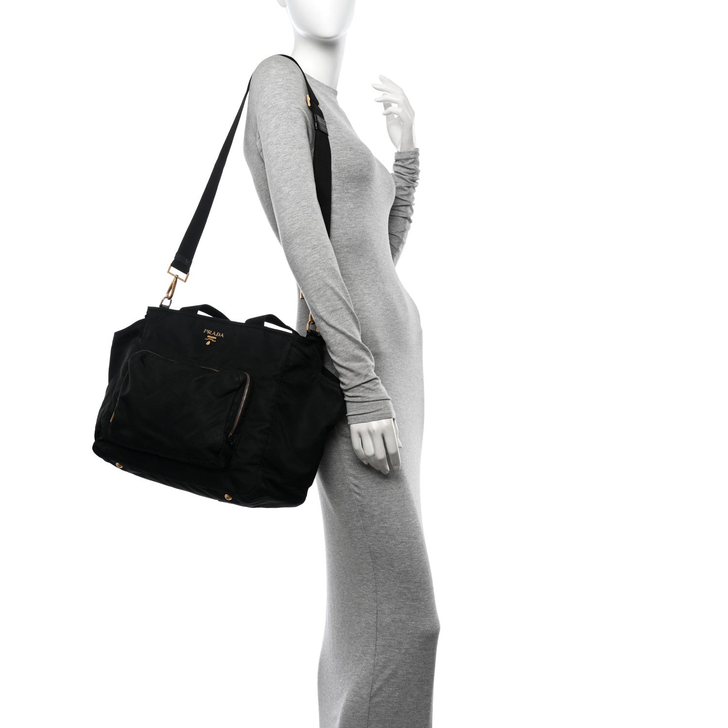 Prada Nylon Vela Baby Bag Black 2 of 10