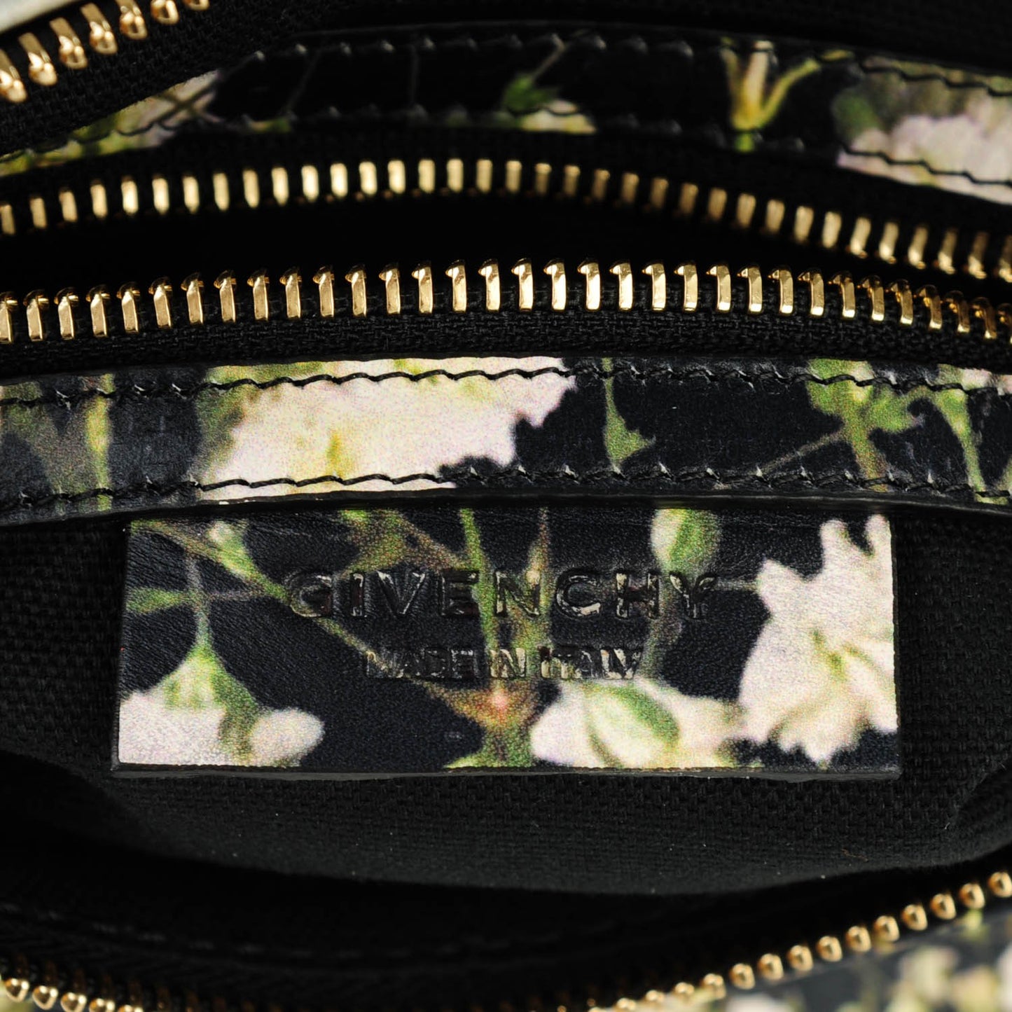 Calfskin Baby's Breath Print Mini Pandora Black