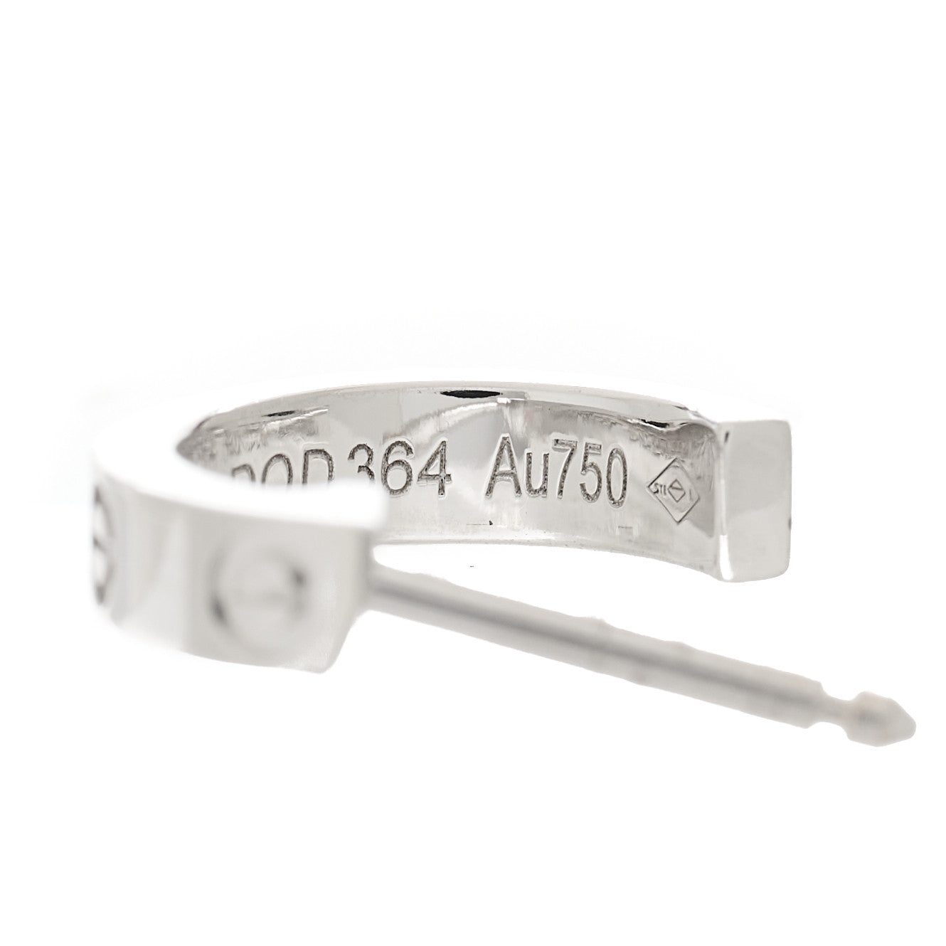 Cartier 18K White Gold Small LOVE Hoop Earrings 4 of 6