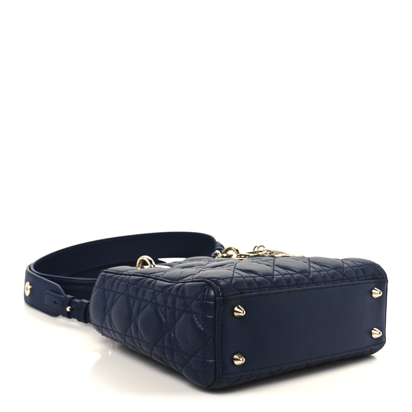 Lambskin Cannage Small Lucky Badges My Lady Dior Navy
