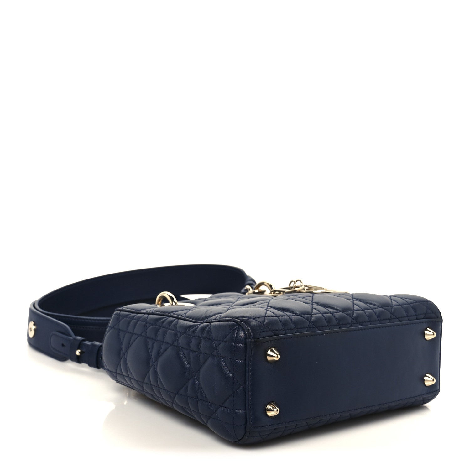 Christian Dior Lambskin Cannage Small Lucky Badges My Lady Dior Navy 4 of 10