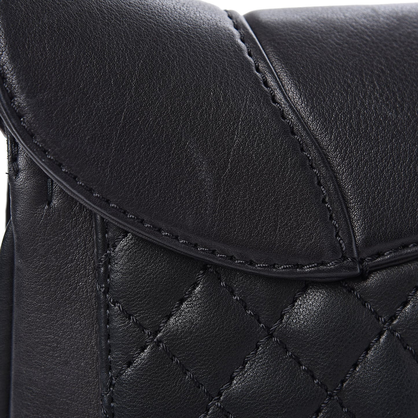 Calfskin Quilted Large Ride My Bag Messenger Black