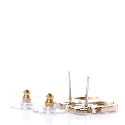 Chanel Crystal CC Sergeant Earrings Gold 3 of 4
