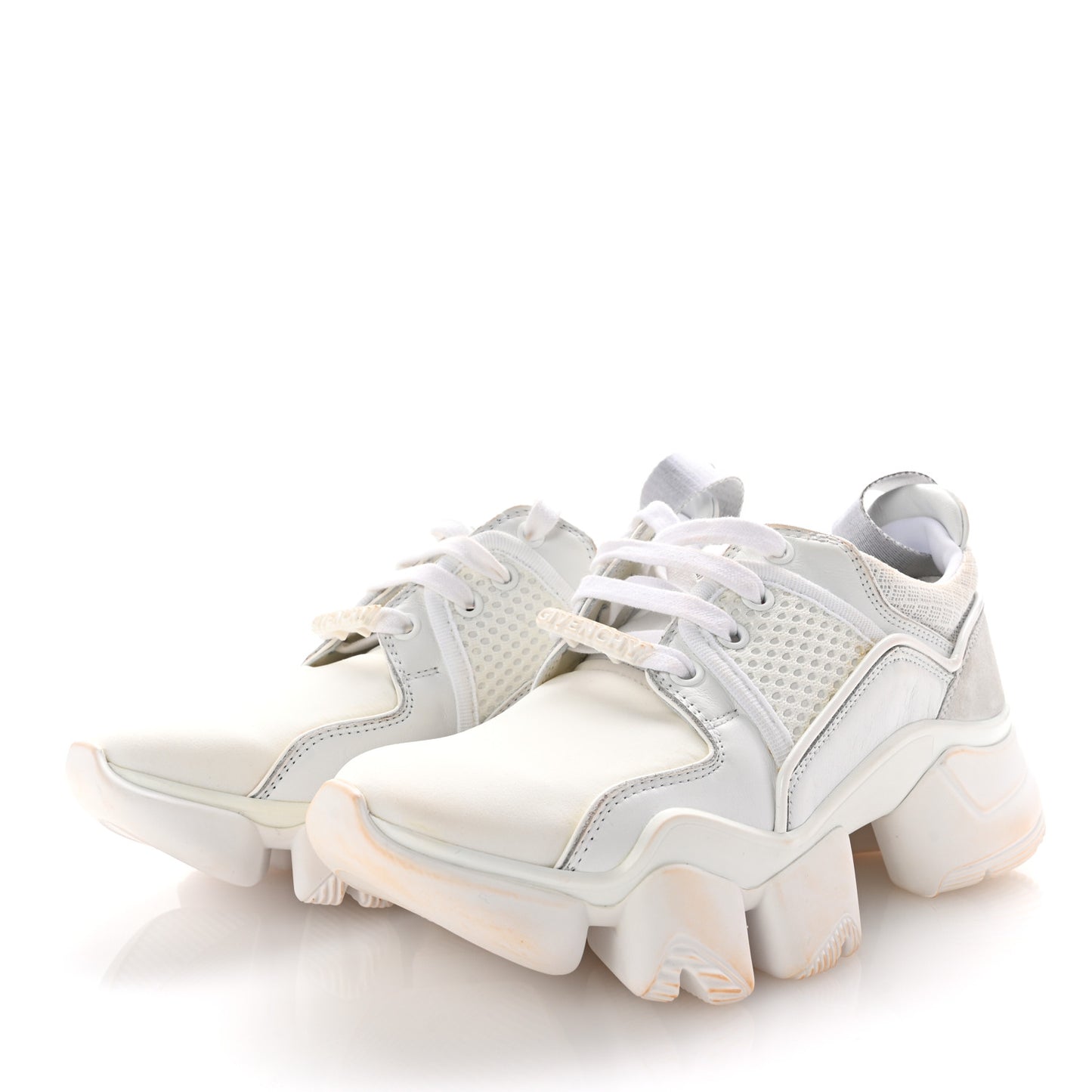 Neoprene Suede Mesh Baisse Jaw Low Sneakers 37 White