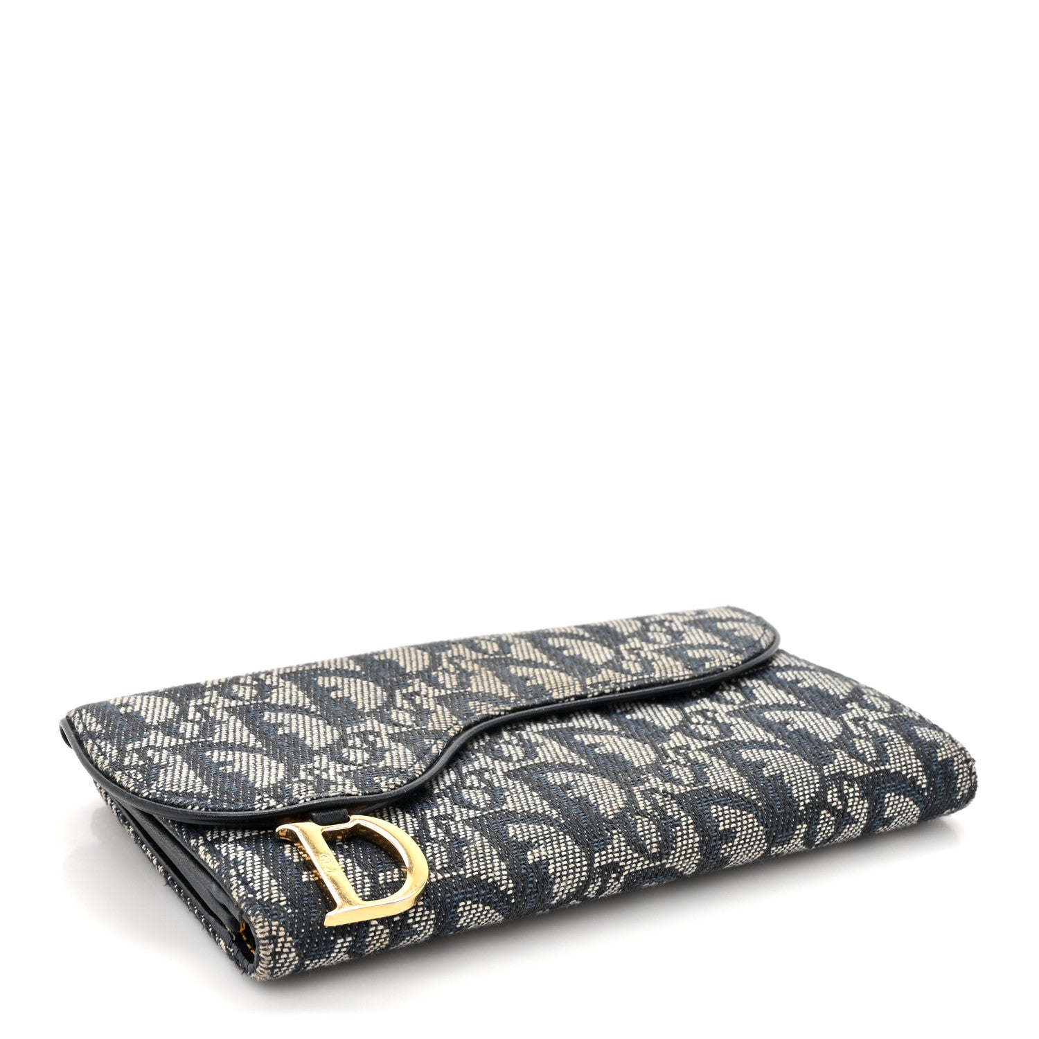Christian Dior Monogram Saddle Wallet Navy 5 of 14