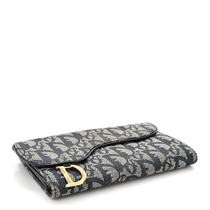 Christian Dior Monogram Saddle Wallet Navy 5 of 14