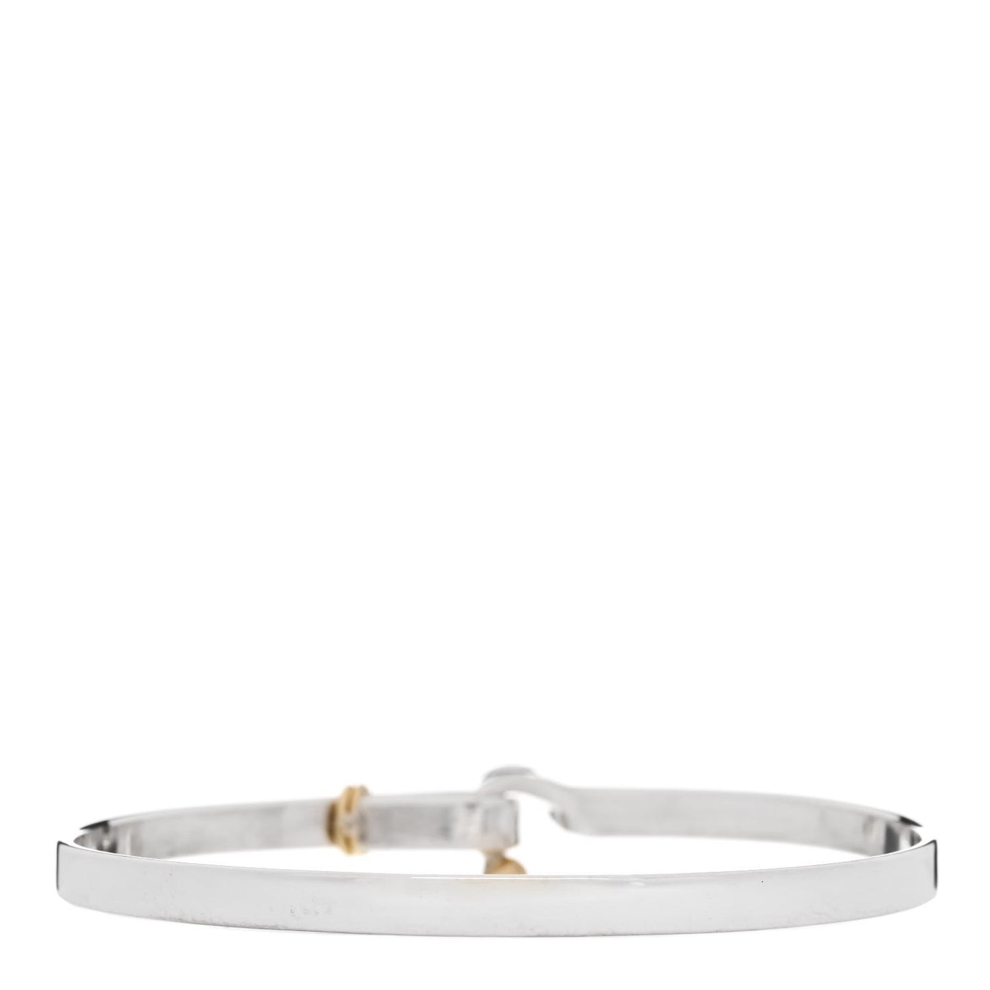 Sterling Silver 18K Yellow Gold Hook Eye Bangle Bracelet
