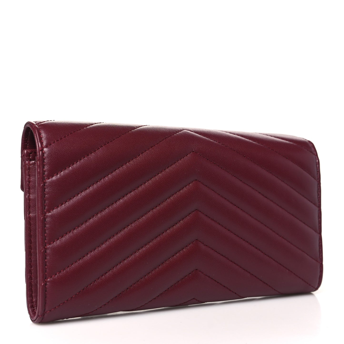 Calfskin Matelasse Chevron Monogram Flap Wallet Palissandre