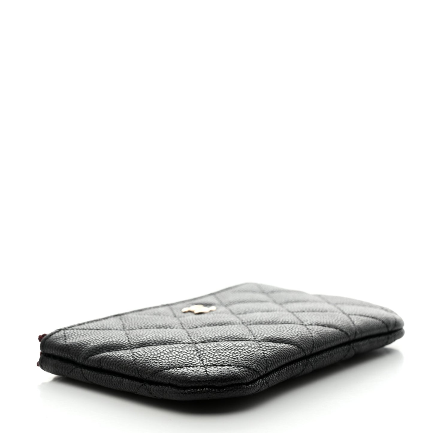 Caviar Quilted Small Cosmetic Case Black