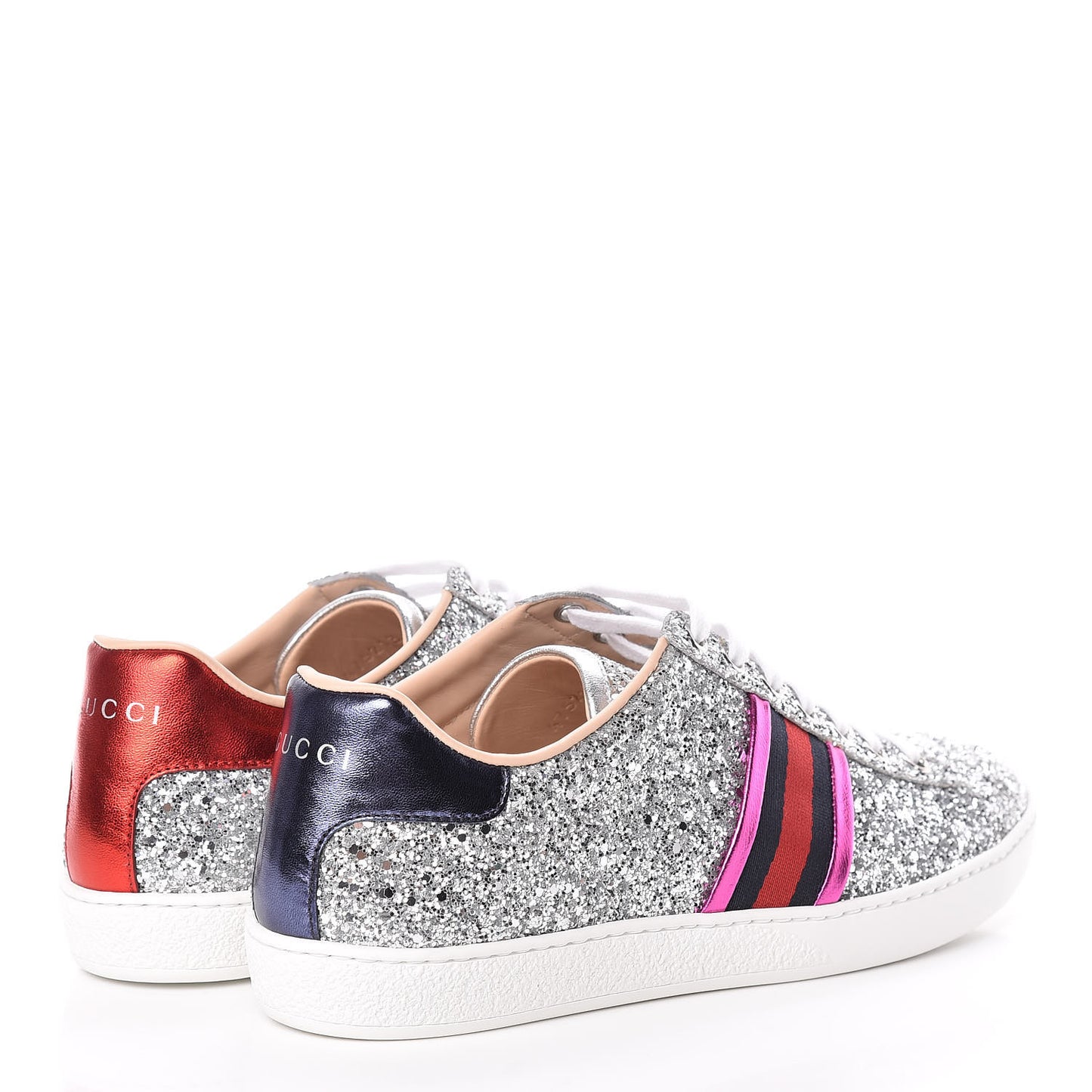 Glitter Web Womens Ace Sneakers 39 Silver