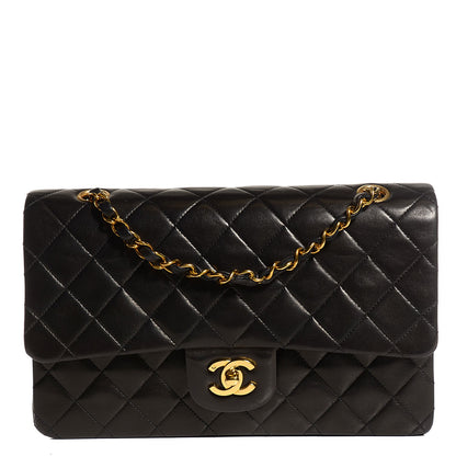 Chanel Lambskin Quilted Medium Double Flap Black 1 of 8