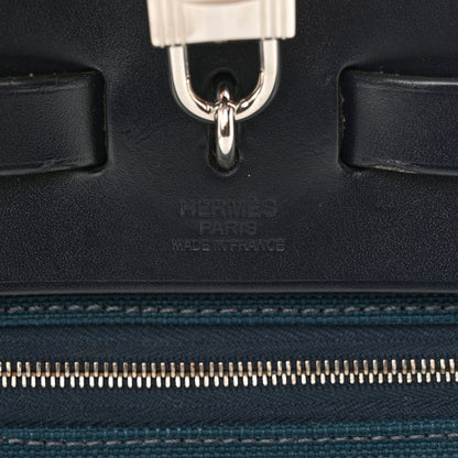 Hermes Military Toile Vache Hunter Herbag Zip 31 PM Bleu Ocean Bleu Indigo 7 of 12