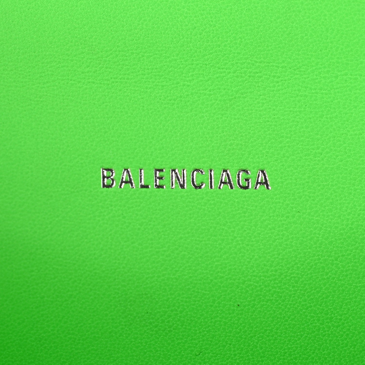 Balenciaga Shiny Calfskin Crocodile Embossed Hourglass Top Handle Bag XS Fluo Green 6 of 13
