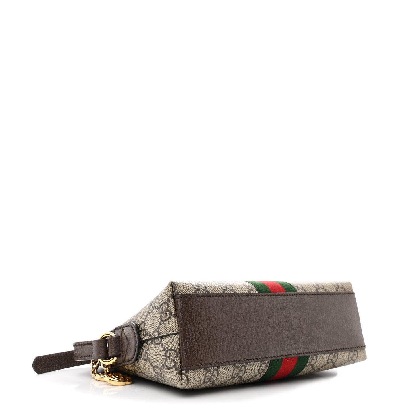 GG Supreme Monogram Textured Dollar Calfskin Web Small Ophidia Dome Shoulder Bag Beige Ebony New Acero