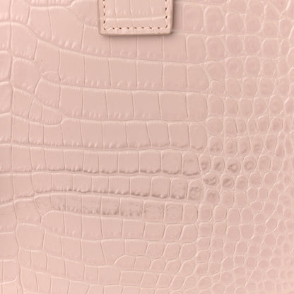 Saint Laurent Calfskin Crocodile Embossed Baby Sac De Jour Rose Antic 16 of 18